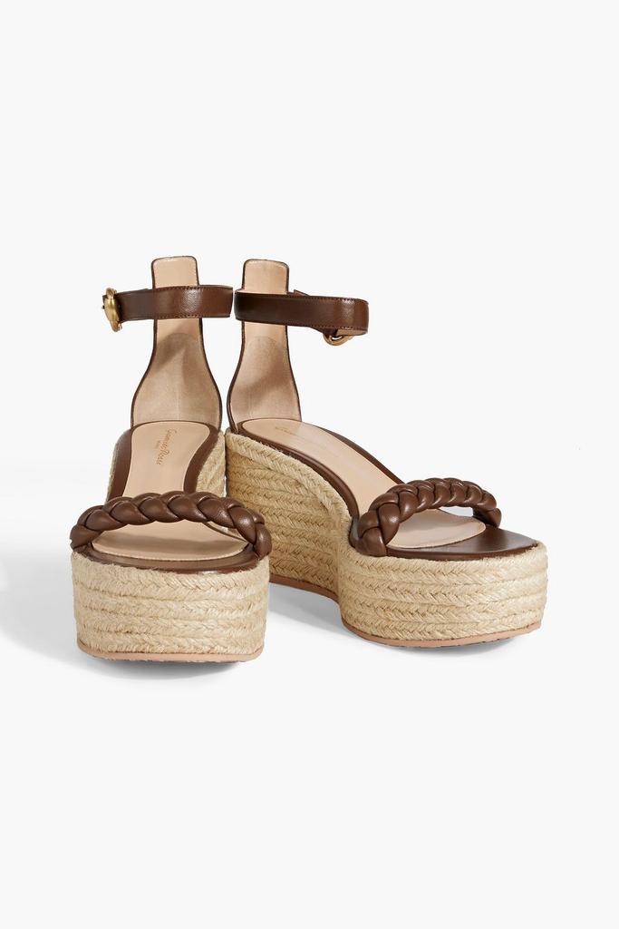 Gianvito Rossi Merida braided leather espadrille wedge sandals