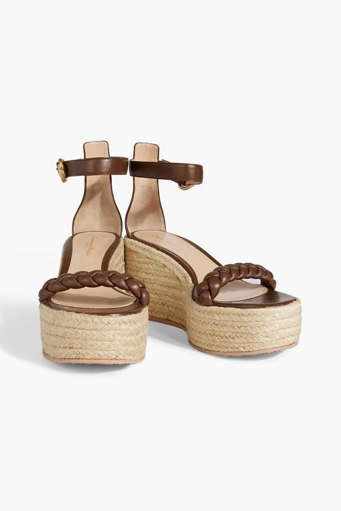 GIANVITO ROSSI Merida braided leather espadrille wedge sandals 2