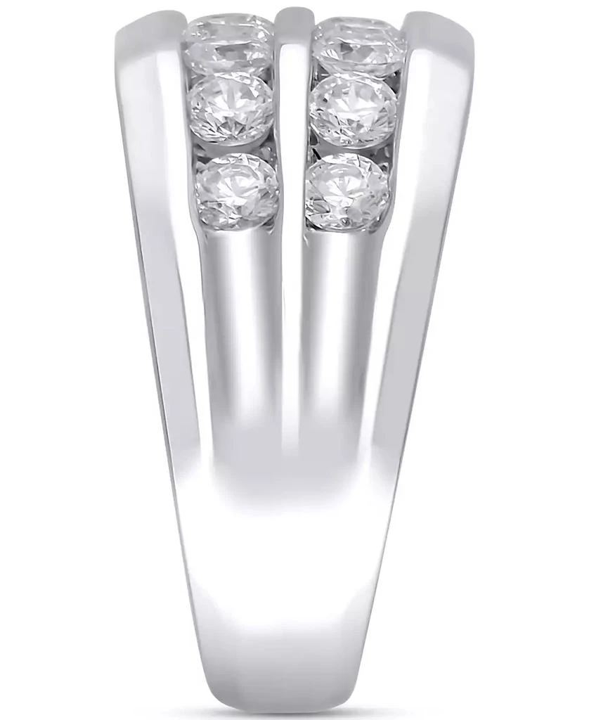 Macy's Men's Diamond Two-Row Channel-Set Ring (1-1/2 ct. t.w.) in 10k White, Yellow or Rose Gold 3