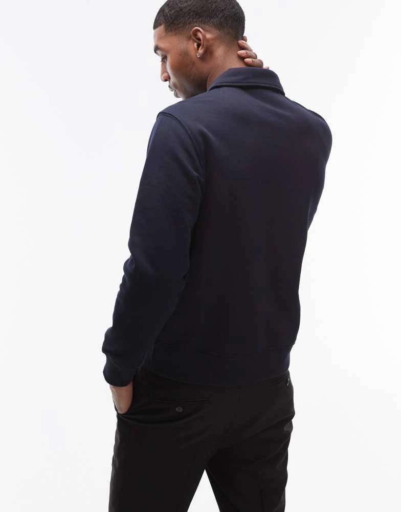 Mango Mango button up sweatshirt in navy 4