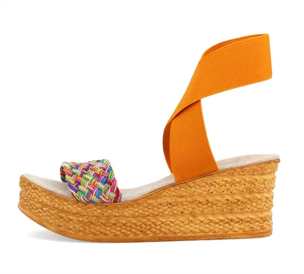 CHARLESTON SHOE CO. Bermuda Shoe In Orange/rainbow 3
