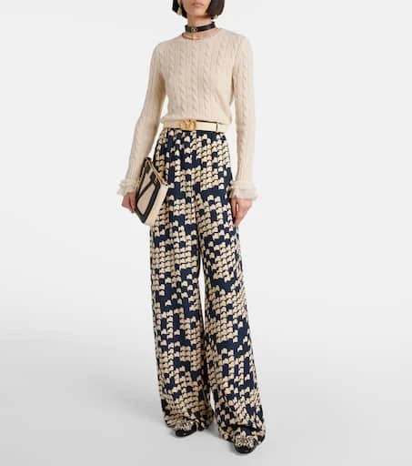 Valentino Cady Couture printed wide-leg pants 2