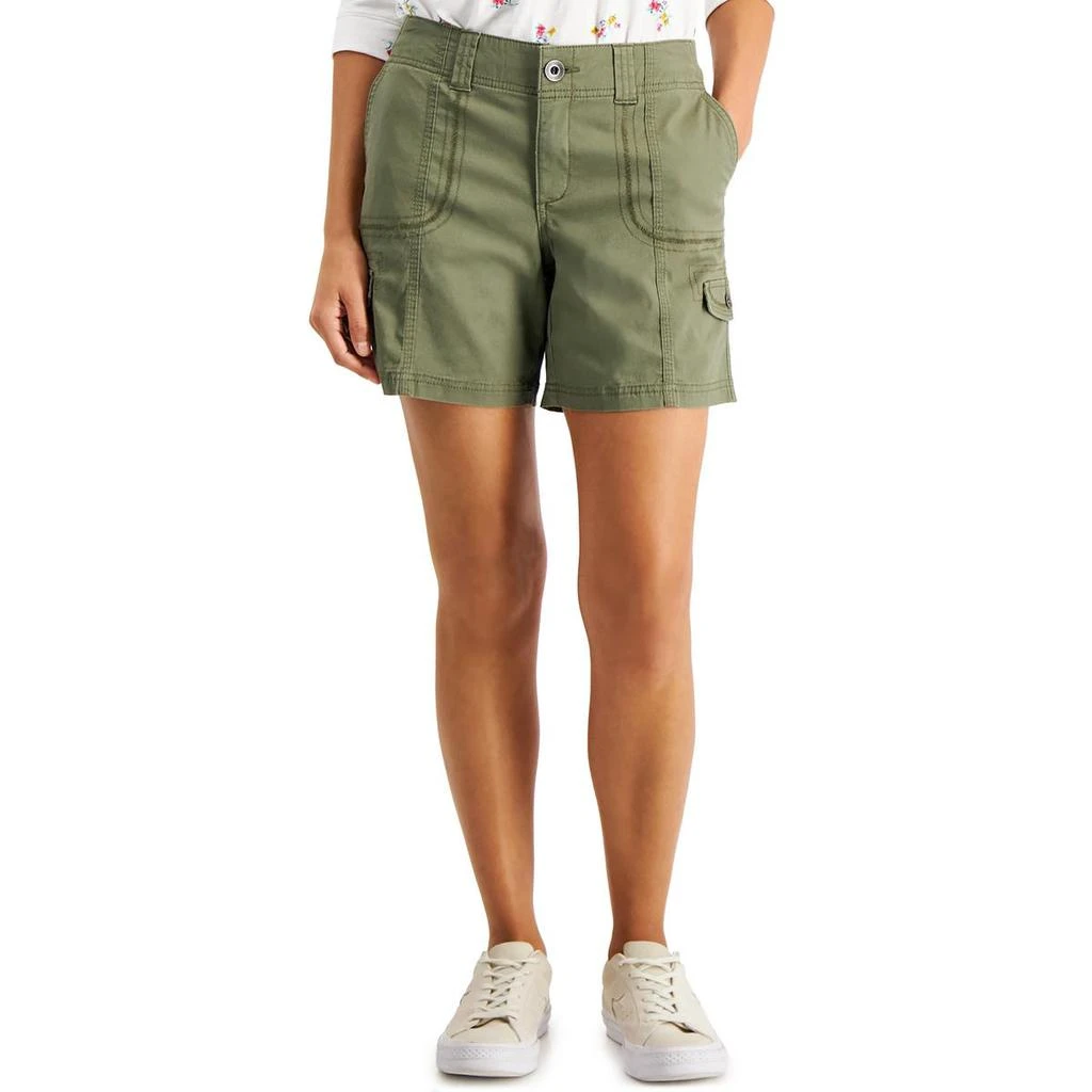 Style & Co Womens Mid-Rise Tummy Control Cargo Shorts 1