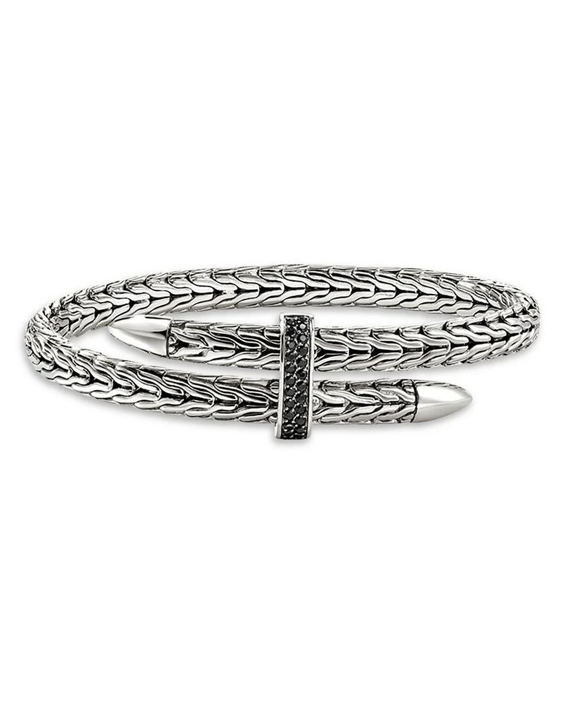 JOHN HARDY Sterling Silver Spear Black Sapphire Flex Bracelet 1