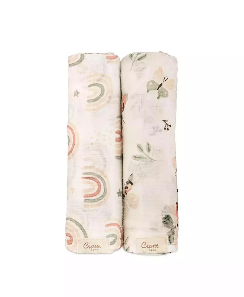 Crane Baby Infants Parker Butterfly/Rainbow Swaddle, 2-Pc. Set