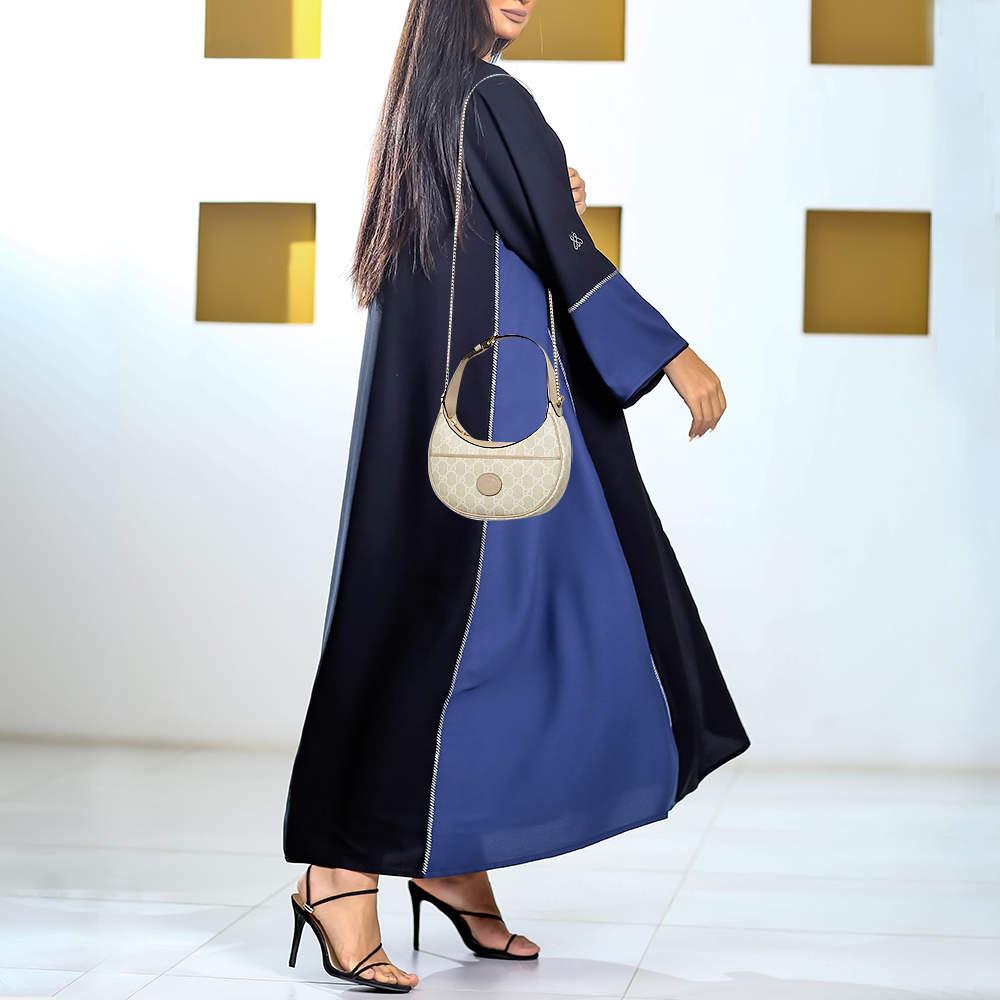 Gucci Gucci Beige/White GG Supreme Canvas Mini Ophidia Hobo