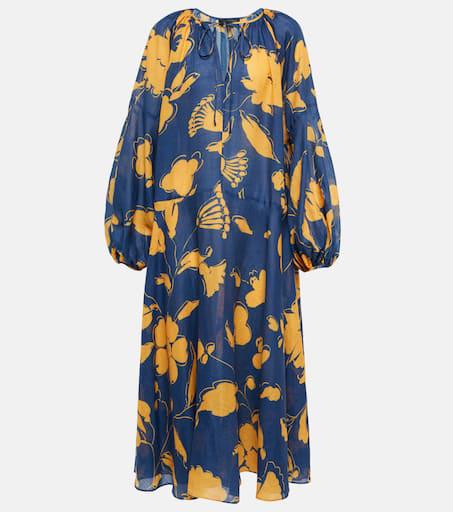 Lee Mathews Malorie floral ramie midi dress