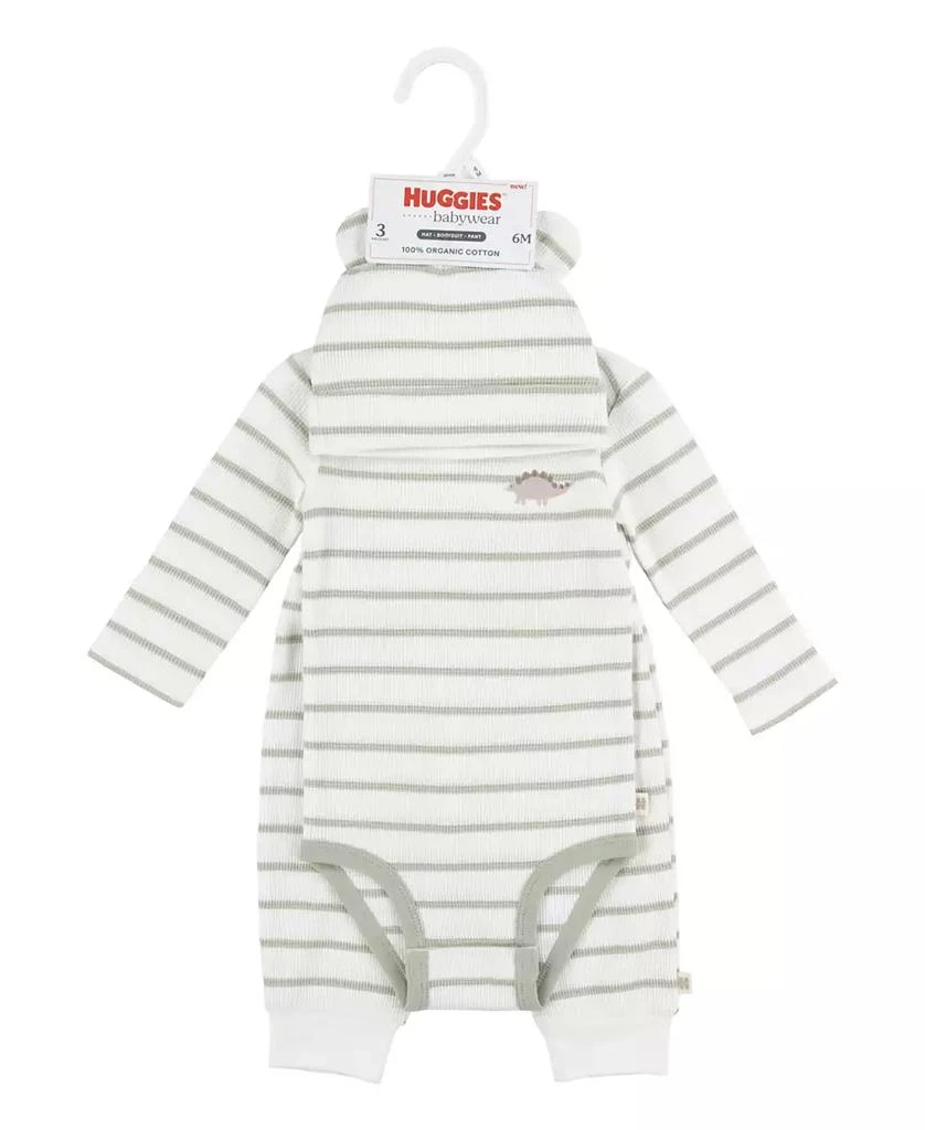 Huggies Baby Boys Cotton Waffle Bodysuit, Pants & Hat, 3 Piece Set 3