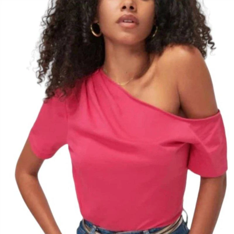 Nation LTD Randa Draped Tee In Hibiscus 1