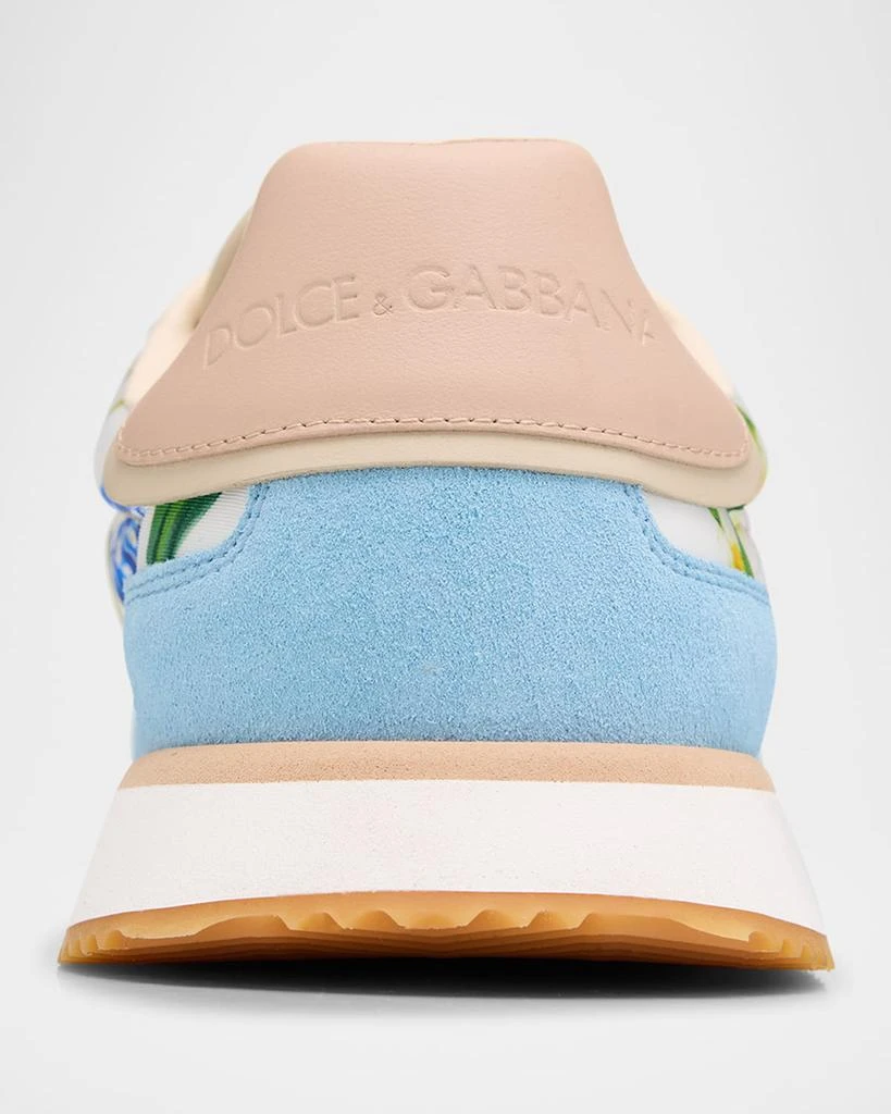 Dolce 
Gabbana Aria Floral Nylon and Leather Low-Top Sneakers 6