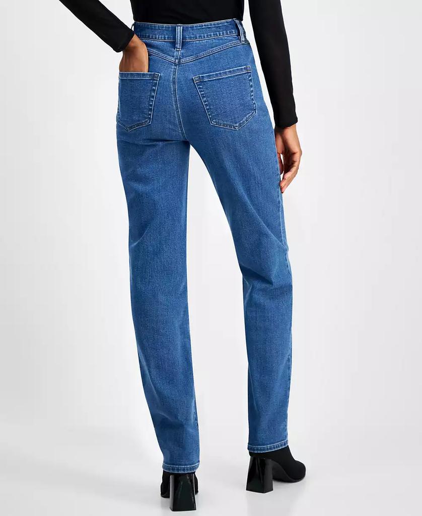 INC International Women's High-Rise Straight-Leg Denim Jeans, Created for Macy's