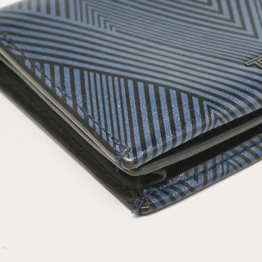 Tumi TUMI Blue/Black Printed Leather Gusseted Card Case 10