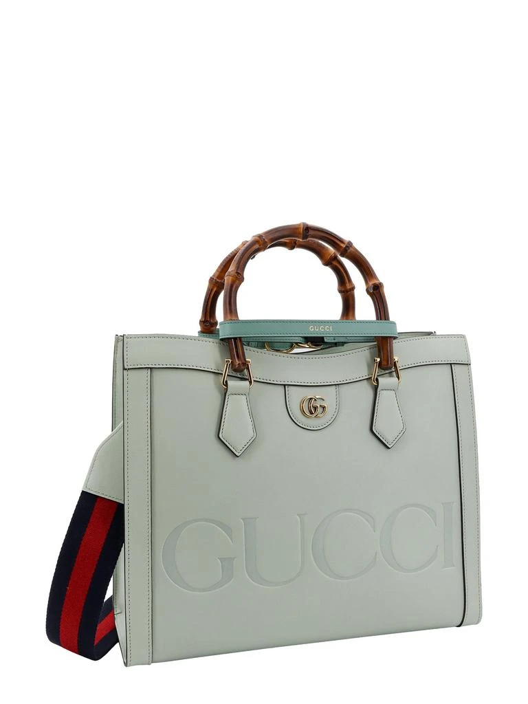 Gucci Leather handbag with bamboo handles with metal GG logo 3