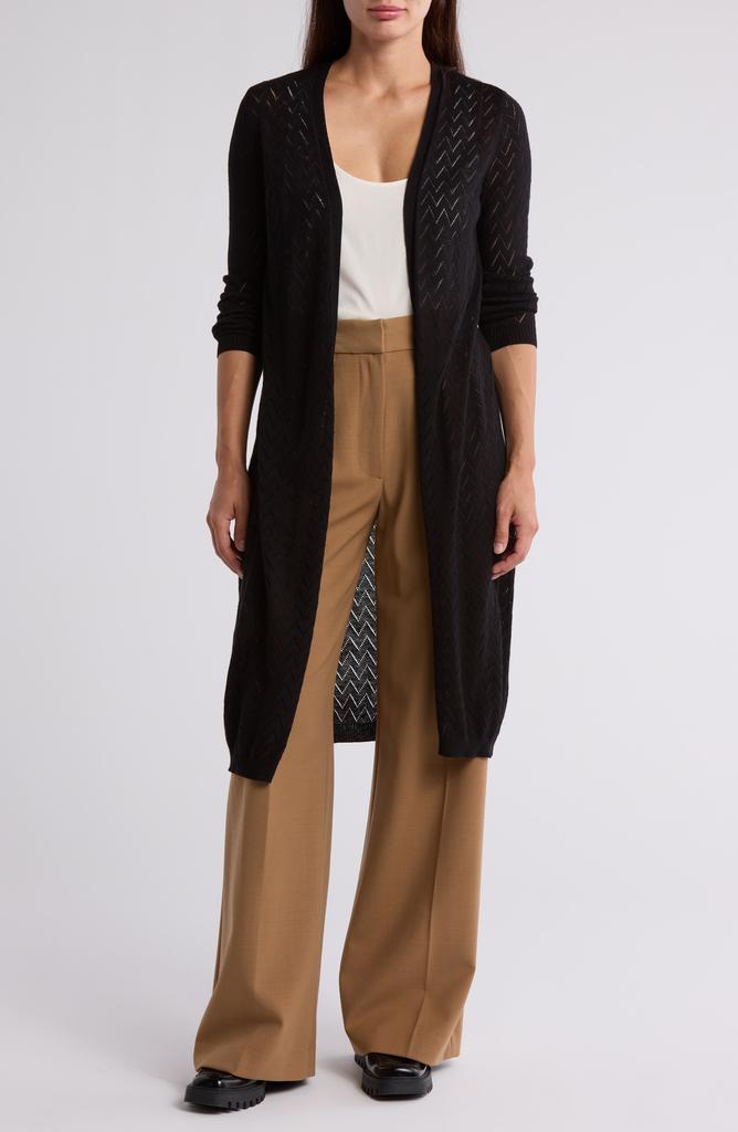 DR2 by Daniel Rainn Pointelle Knit Long Duster