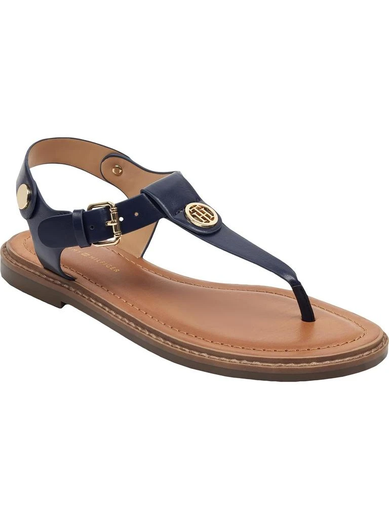 Tommy Hilfiger Bennia Womens Faux Leather Sling Back Thong Sandals 5