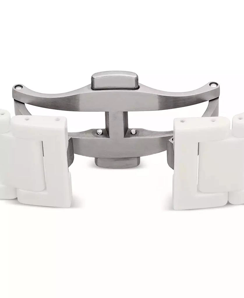Rado Women's Swiss Automatic True Square Diamond (1/10 ct. t.w.) White Ceramic Bracelet Watch 38mm 4