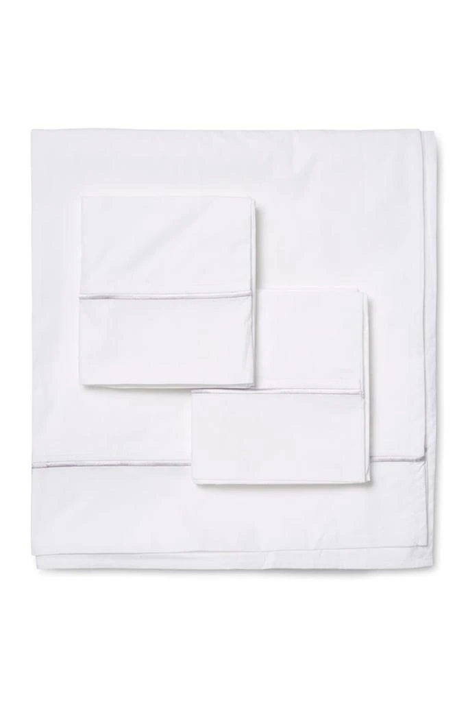 Melange Home Single Stripe Embroidered 300 Thread Count Cotton Percale Sheet Set 2