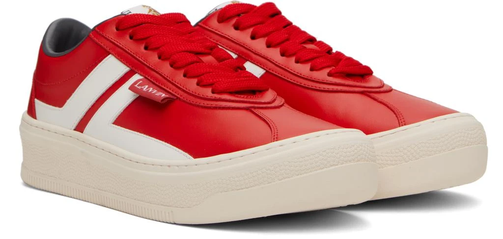 Lanvin Red 'Lanvin' Cash Leather Sneakers 4