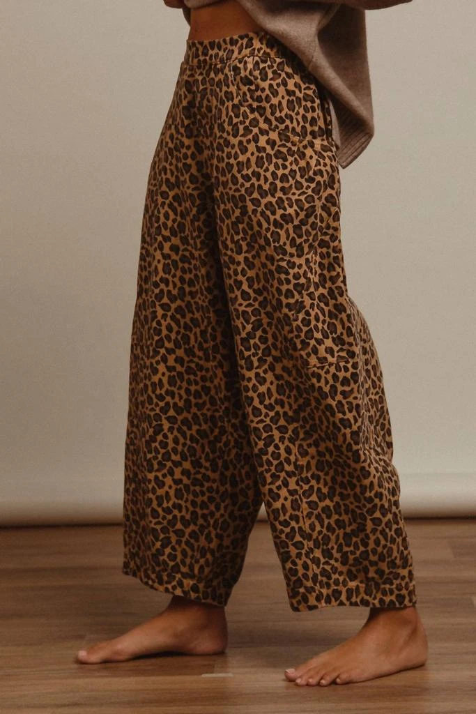 BiBi Bibi - Lorraine Washed Leopard Denim Mid RIse Barrel Pants 4