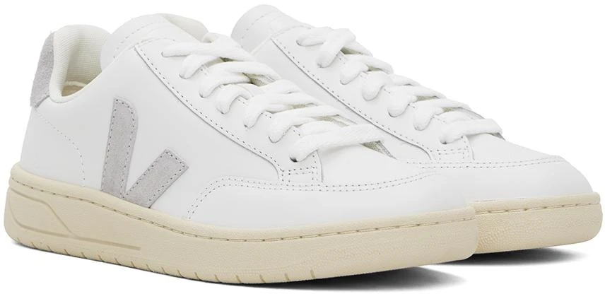 Veja White V-12 Leather Sneakers 4