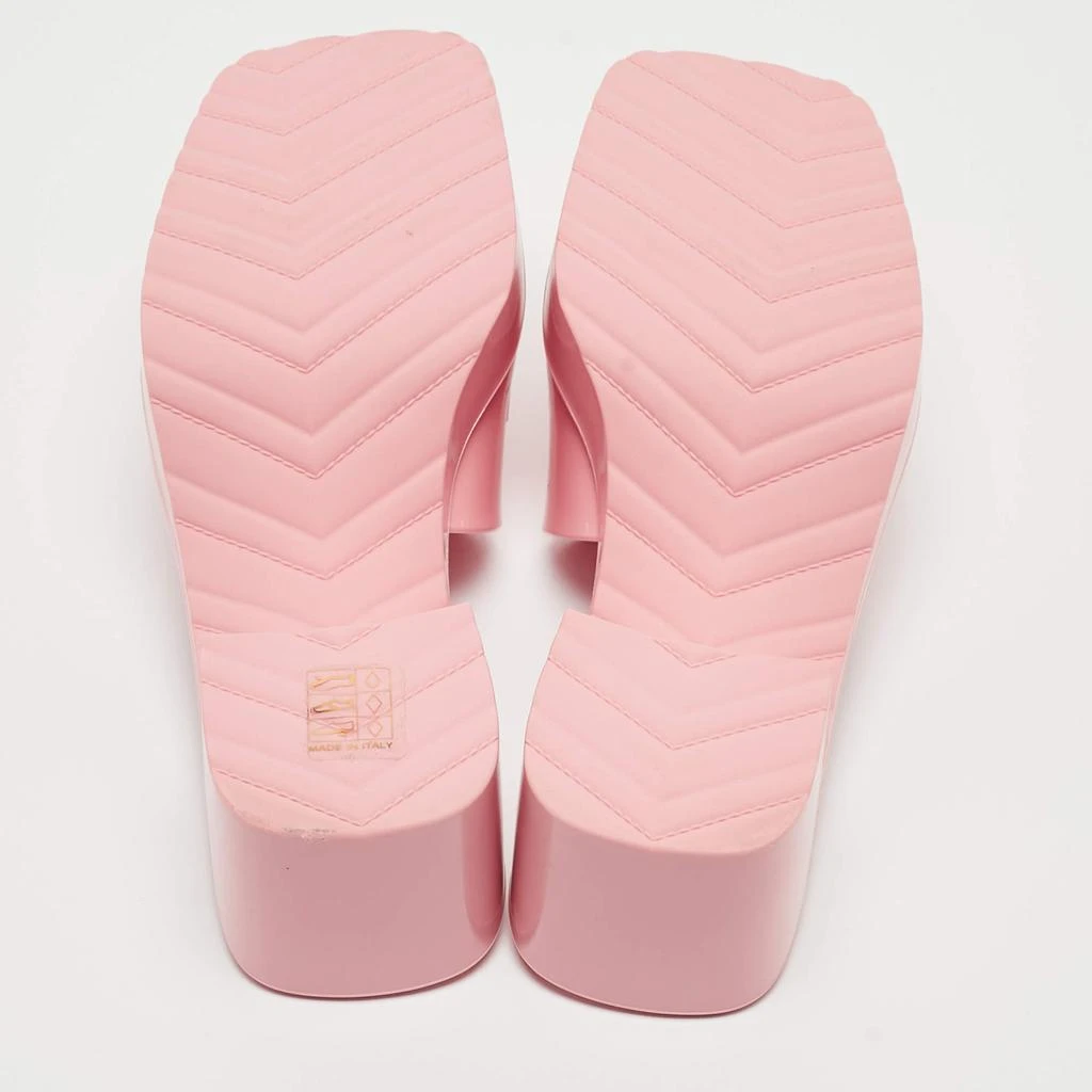 Gucci Gucci Pink Rubber Logo Mules Size 36 6