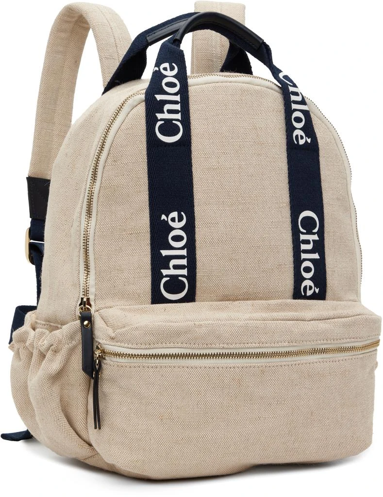Chloé Kids Beige & Navy 'Chloé' Backpack 2