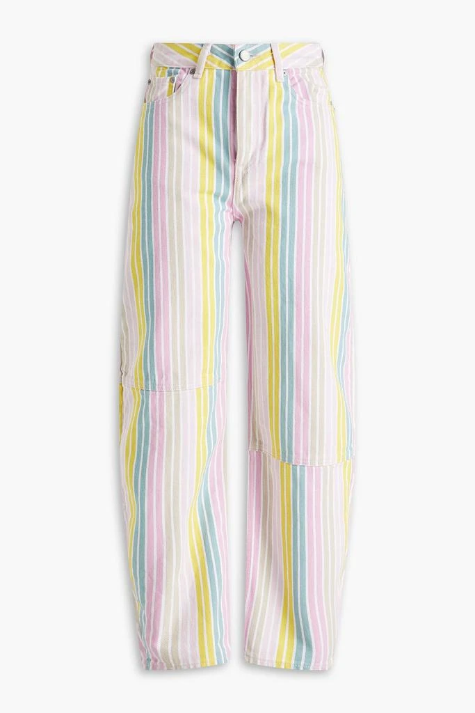 Ganni Striped high-rise tapered jeans 1