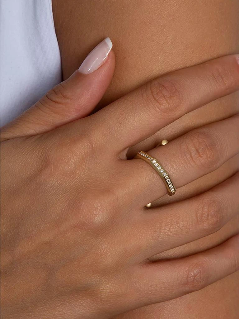 Ascher Luminescence 18K Gold & Diamond Brushed Hypnosis Ring 2