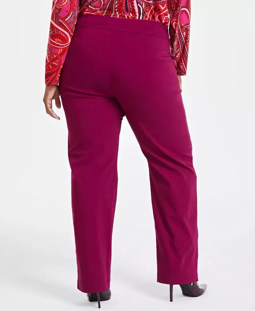 INC International Plus Size Mid-Rise Pull-On Straight-Leg Pants, Created for Macy's 4