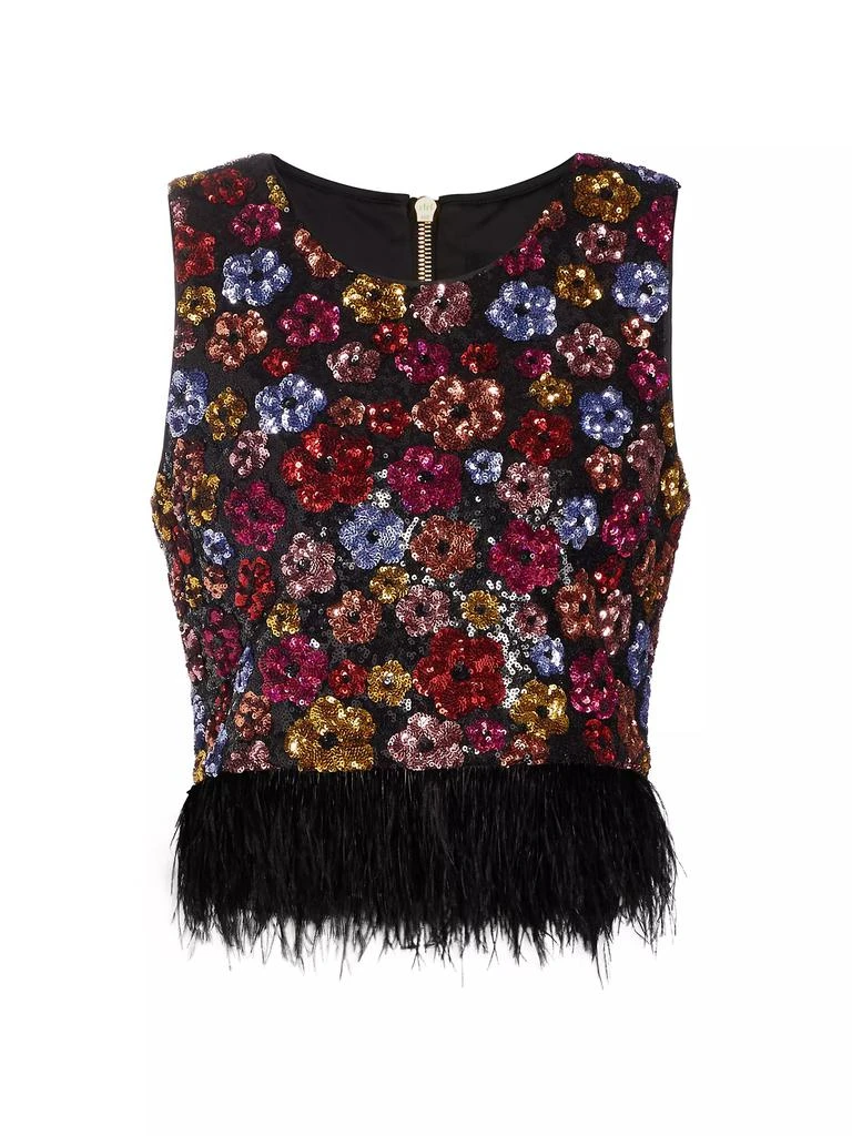 Le Superbe Murakami Sequined Floral Crop Top 1
