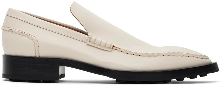 Jil Sander White Pointed Toe Loafers 1