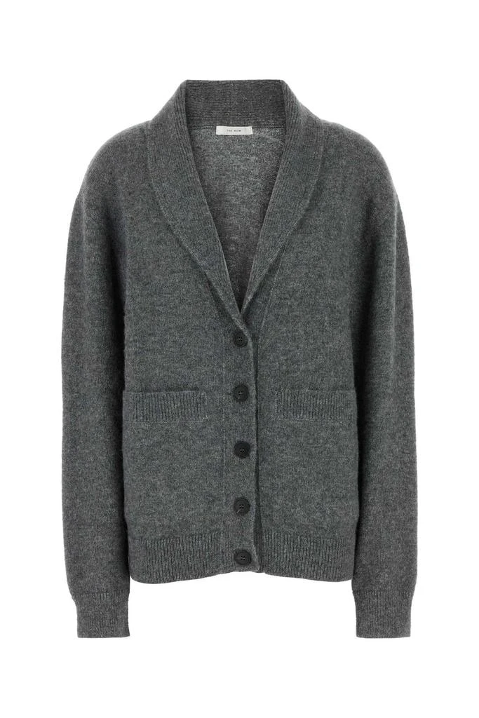 The Row GREY SILK BLEND IRONA CARDIGAN 1