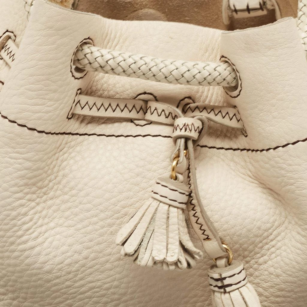 Cole Haan Cole Haan Off White Leather Village Drawstring Shoulder Bag 5