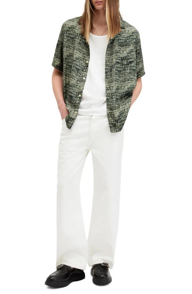 ALL SAINTS Liszt Short Sleeve Cotton Button-Up Shirt 8