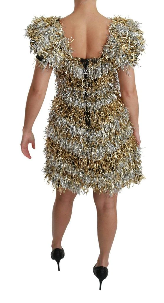 Dolce & Gabbana Dolce & Gabbana  Silver Gold Sheath Mini Shift Gown Dress 4