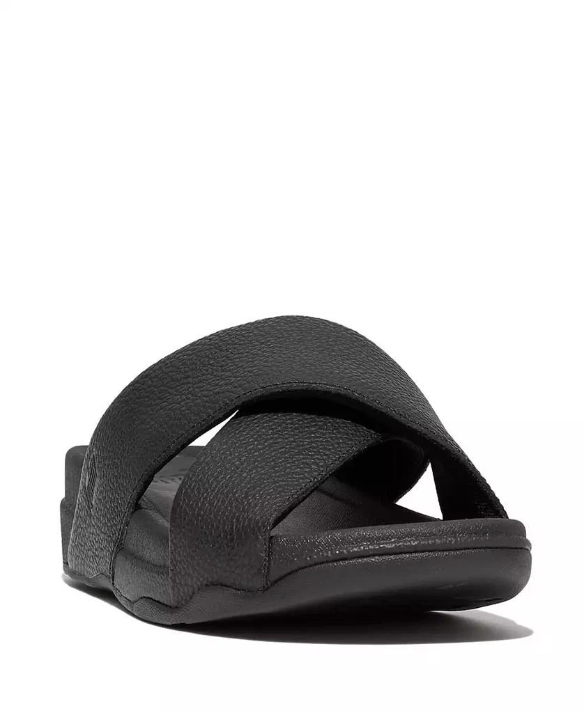 FitFlop Men's Tumbled-Leather Cross Slides 1