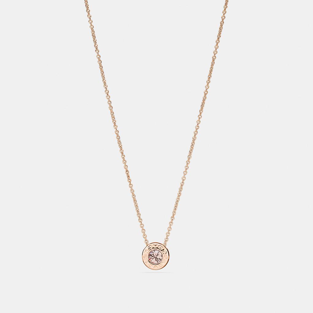 Coach Open Circle Stone Strand Necklace