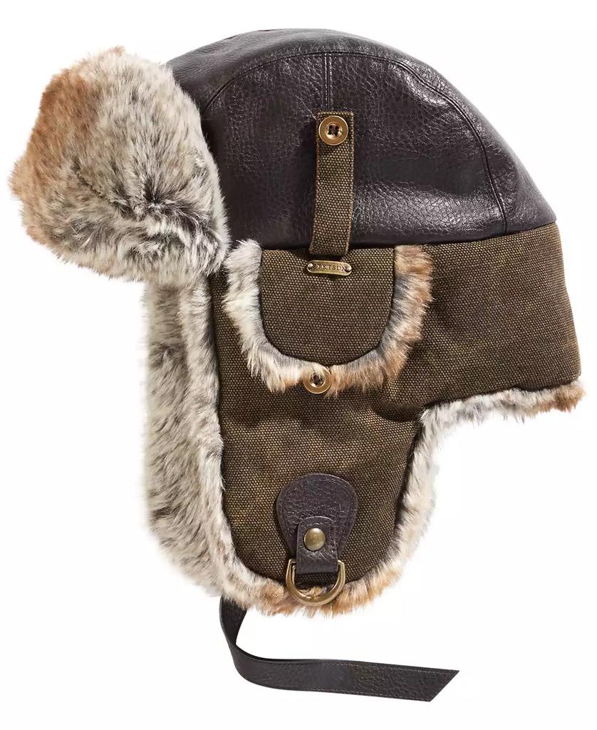 STETSON Men's Canvas Faux-Leather Trapper Hat