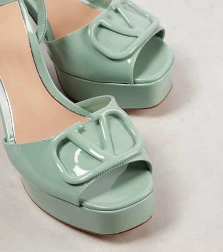 Valentino VLogo Signature patent leather platform sandals 5