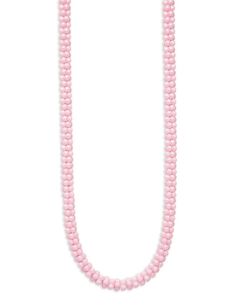 LAGOS 18K Yellow Gold & Sterling Silver Pink Caviar Ceramic Bead Collar Necklace, 16" 1