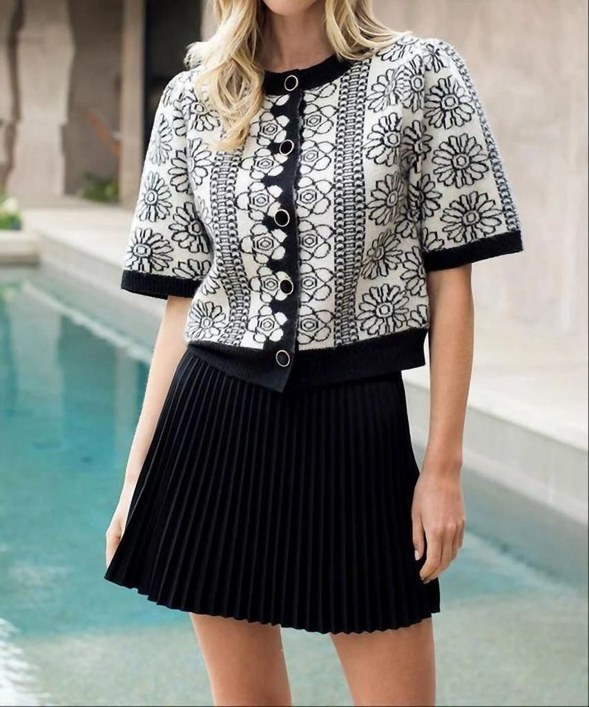 THML Thml - Short Sleeve Floral Cardigan