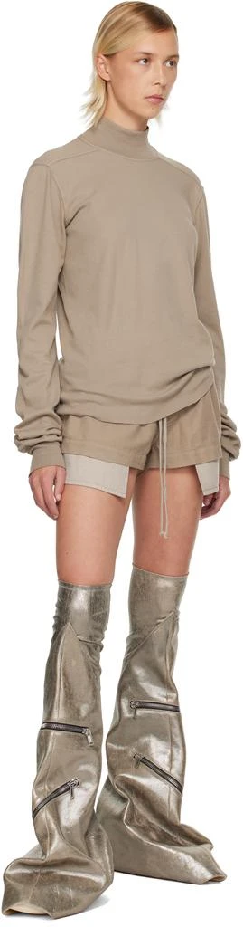 Rick Owens Silver Concordians Cargo Fetish Tall Boots 5