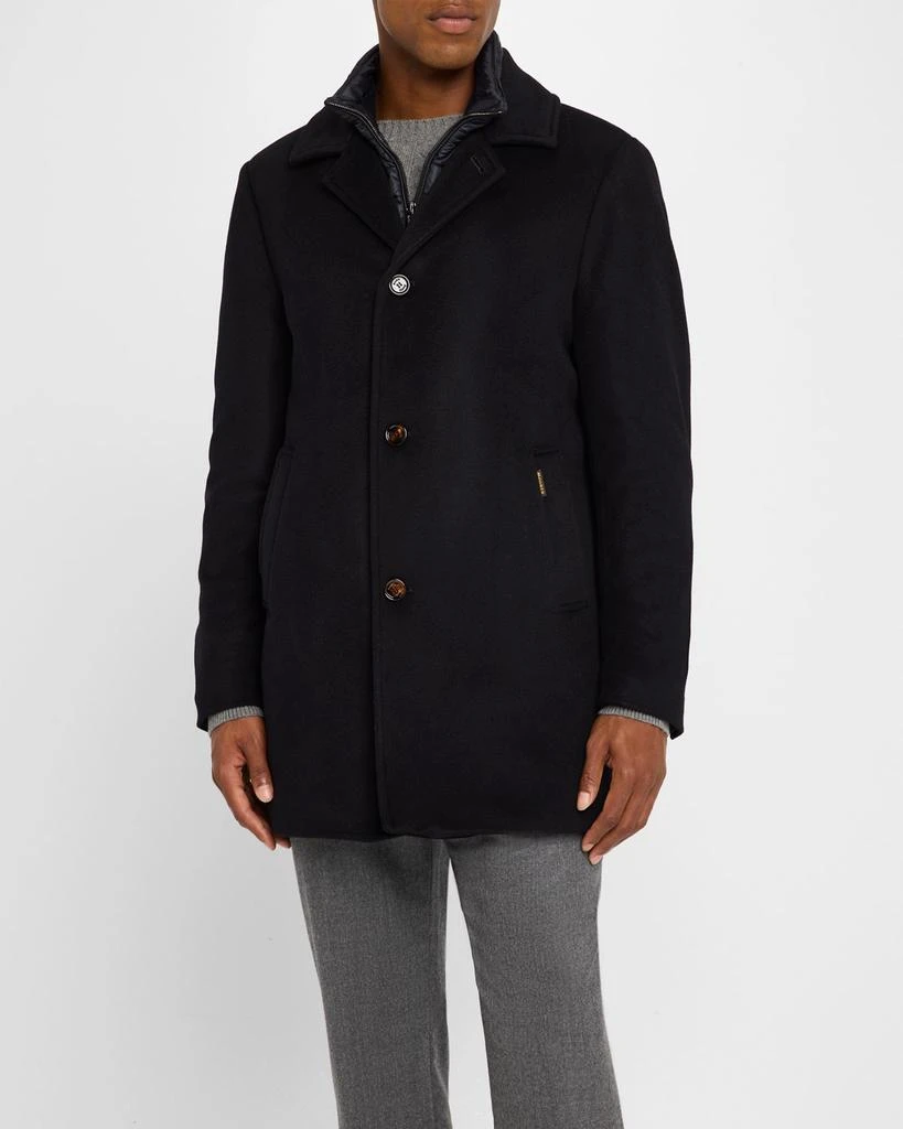 MOORER Men's Wool-Cashmere Topcoat with Bib 4