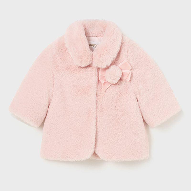 MAYORAL Pink Faux Fur Coat