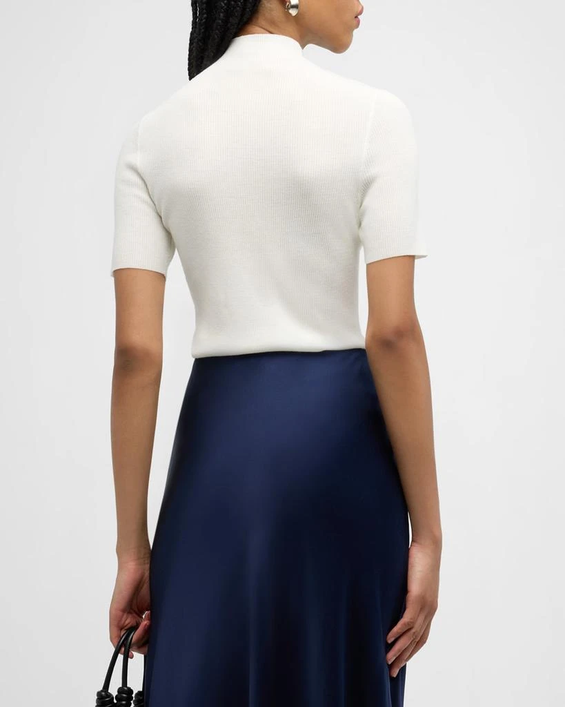 Theory Leenda Regal Merino Wool Short-Sleeve Mock-Neck Top 3