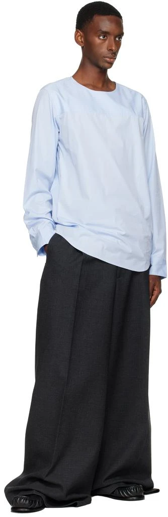 Dries Van Noten Blue Paneled Shirt 4