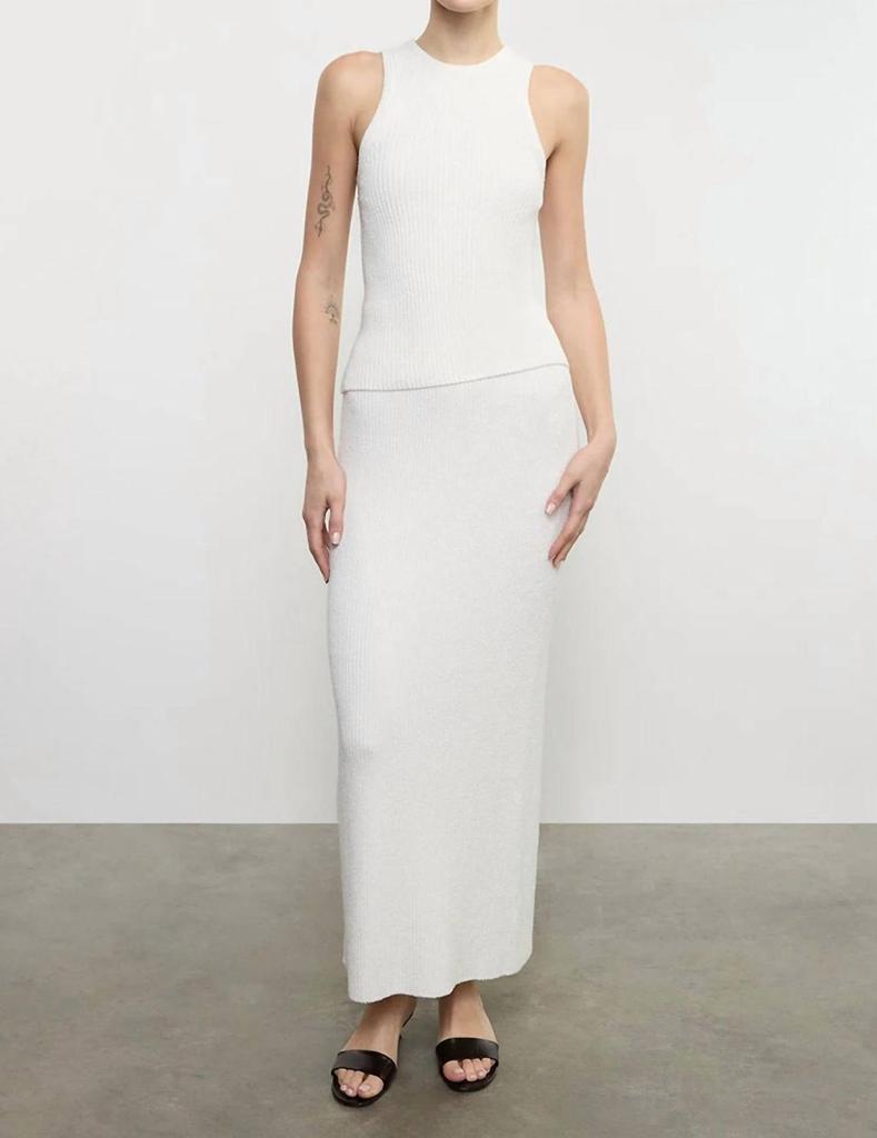Enza Costa Boucle Knit Tank Top In White