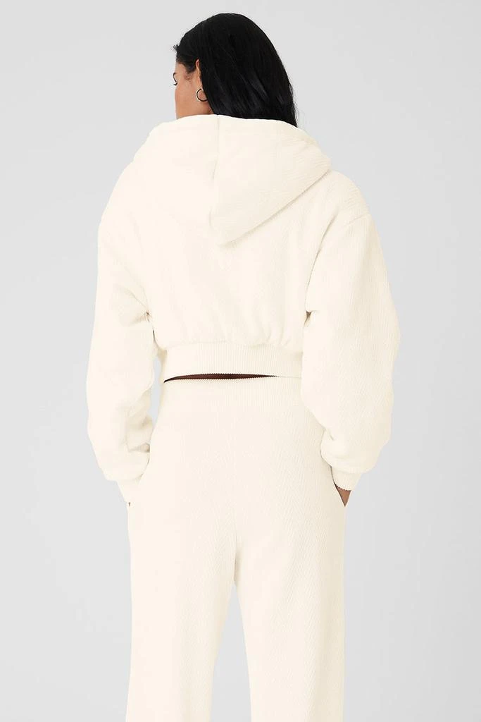 Alo Cropped Cozy Day Full Zip Jacket - Ivory 2