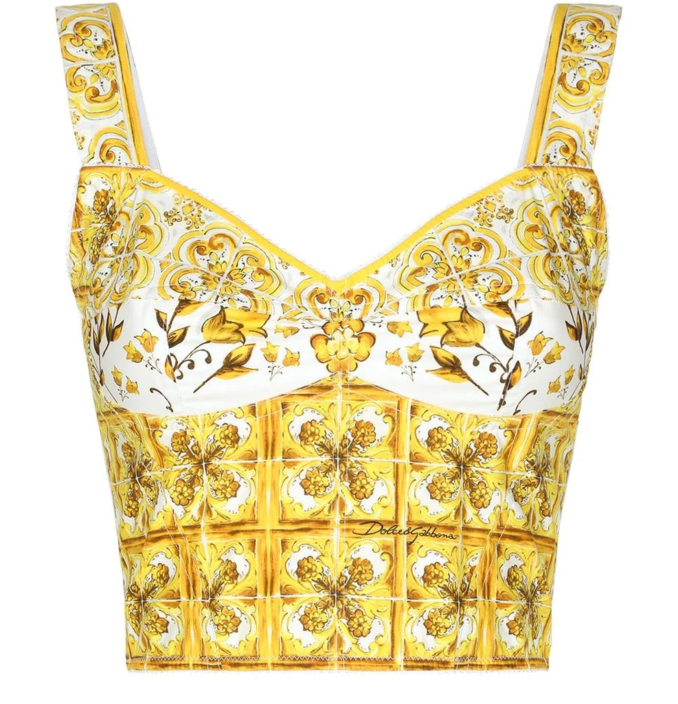 Dolce & Gabbana Majolica print cotton corset top 2