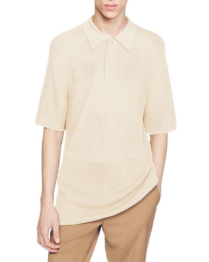 Sandro Pablo Openwork Knit Polo Shirt